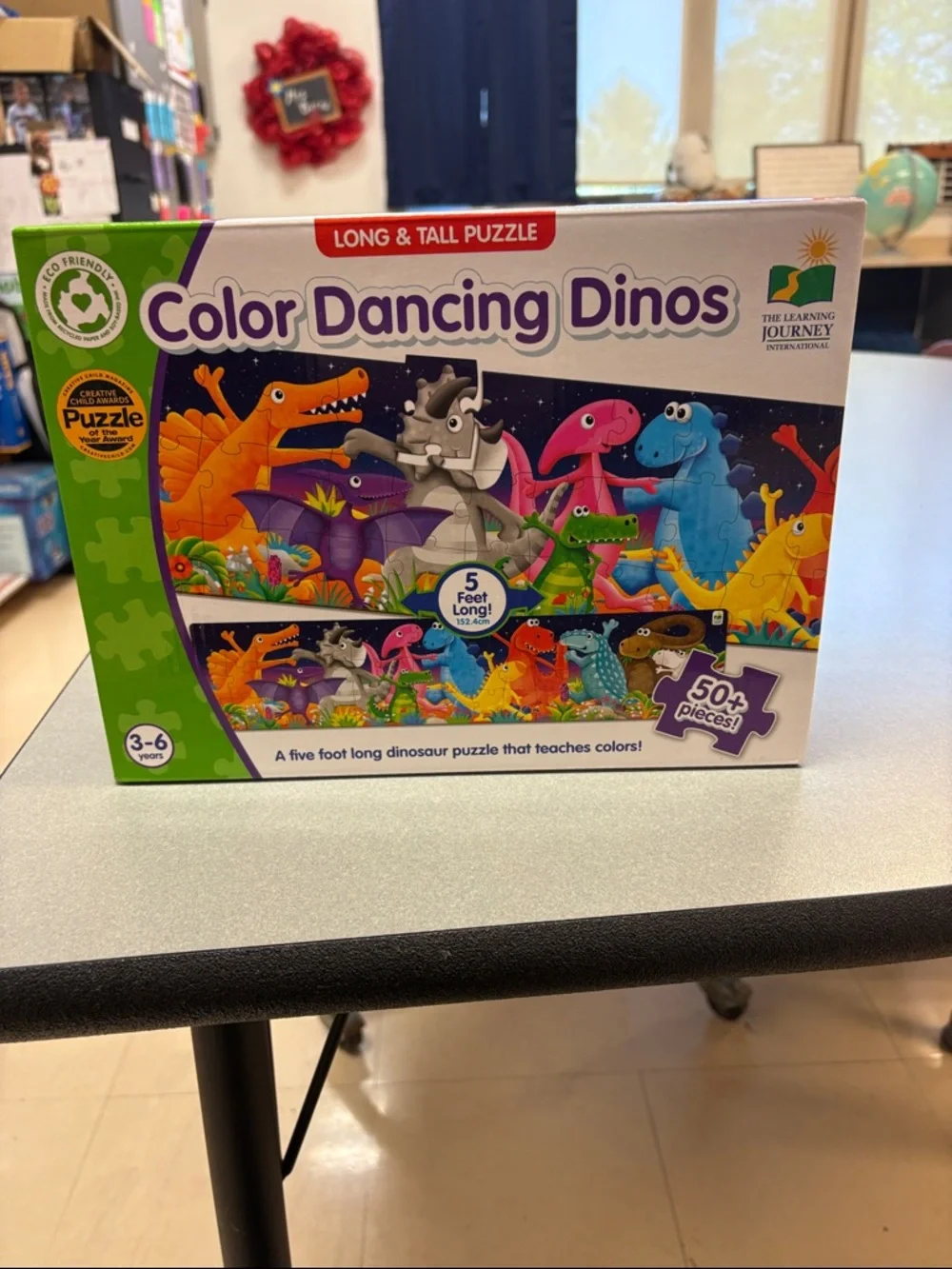 Color Dancing Dinos Kids Floor Puzzle - Green & Multicolor by